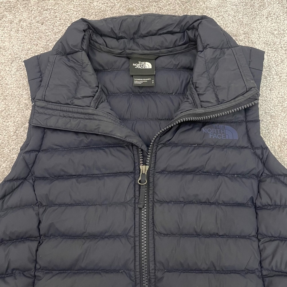 North Face 700 Down Vest Womens Small Navy Blue Full Zip Puffer Winter Layer